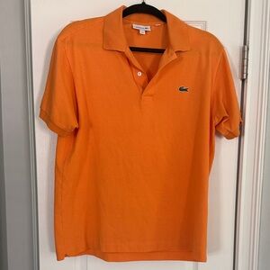 Lacoste Men's Bright Orange Short Sleeve Polo